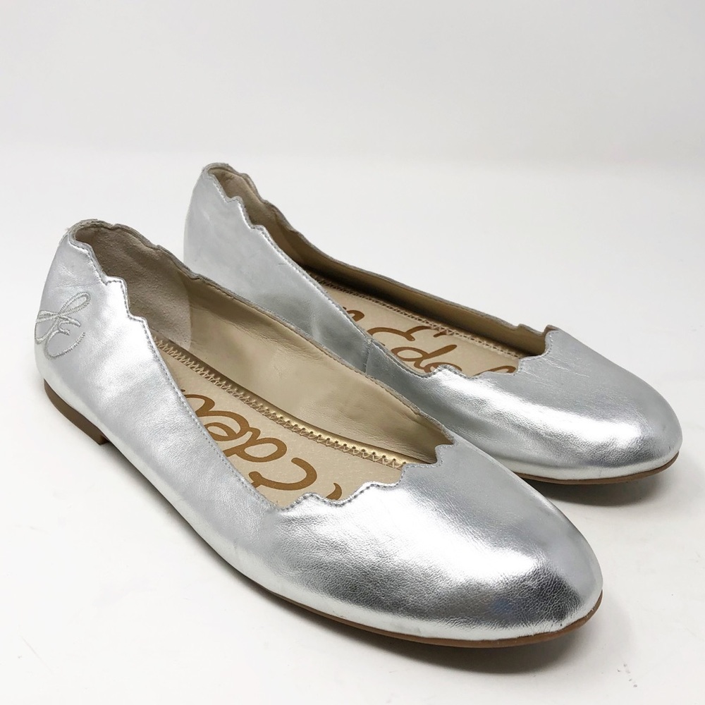 Sam Edelman Francis Flats Silver Leather Metallic